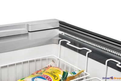 Ларь морозильный GELLAR FG 350 C прямое стекло (серый)