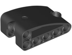 Technic, Panel Curved 2 x 5 x 3 Double Modified L-Shape Quarter Ellipse Thick , Black (80285 / 6399568)