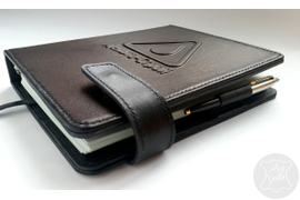 кожаный органайзер с тиснением на обложке, именной ежедневник, ежедневник на заказ