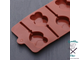 Форма силиконовая для леденцов Доляна «Влюблённость», 9,5×24×1 см, 6 ячеек (4,2×3,3 см), с палочками, цвет МИКС