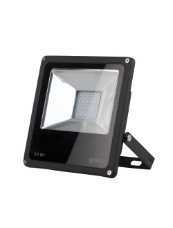 Прожектор светодиодный Gauss LED 20W 1380lm IP65 6500К черный 1/60