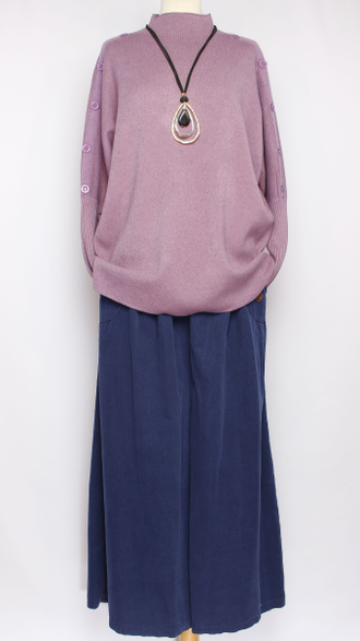 Джемпер кимоно "ПУГОВИЦЫ1"  лаванда, бирюза