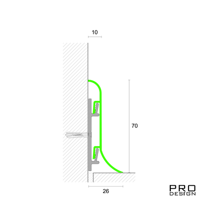 Алюминиевый плинтус Profilpas серия 98