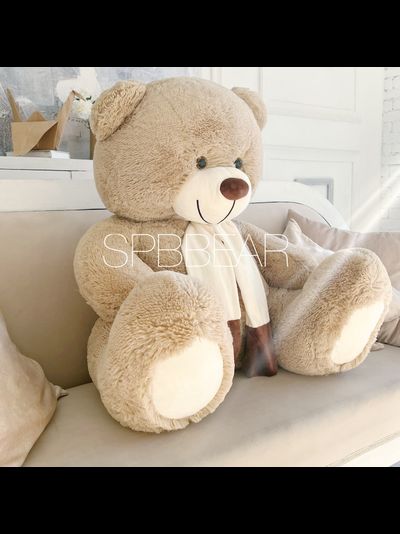 Большой плюшевый медведь 140 см кремовый Барни