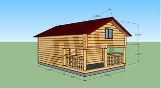 Баня 6 на 3 с террасой