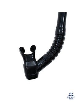 Трубка для дайвинга Marlin Dry Flap Black/orange, изогнутая, сухая