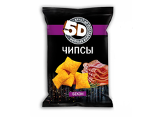 Чипсы 5Д (5D) со вкусом бекон, в упаковке 90 гр