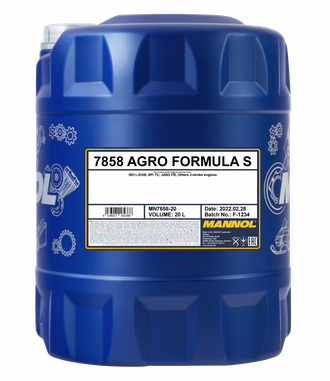 МОТОРНОЕ МАСЛО MANNOL Agro Formula S MN7858-20 20L (Полусинтетика)