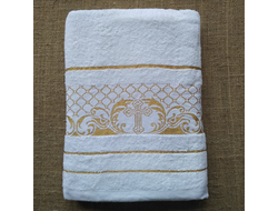 Полотенце махровое крестильное с вышивкой, р-р:70х140