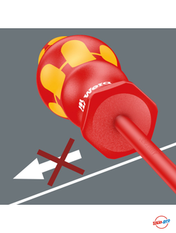 Шлицевая диэлектрическая отвертка WERA Kraftform Plus 160 i VDE, 0.5x3.0x100 мм WE-006105