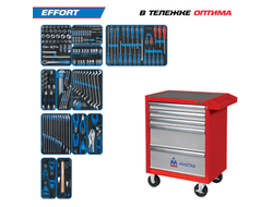 Набор инструментов 235 предметов, "EFFORT", в красной тележке KING TONY 934-235AMR