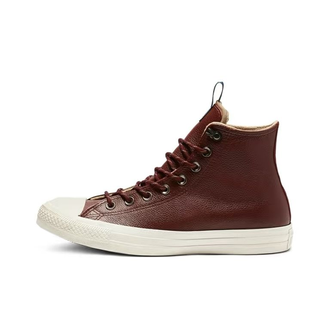 Кеды Converse All Star Leather Desert Storm коричневые высокие кожаные