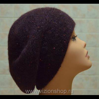 Берет с пайетками бордовый Vizio Италия 5609