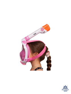 Маска полнолицевая Scuba Brothers Beatle Kid Clear/Pink XS детская