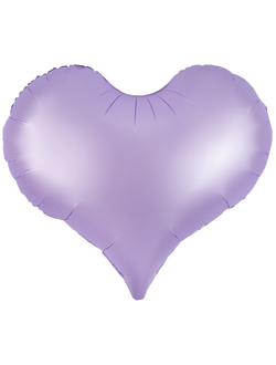 Шар (24''/61 см) Сердце, Люкс, Сиреневый, Сатин