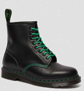 Полуботинки Dr. Martens 1460 Black Smooth Contrast Green Stitch мужские