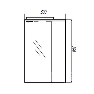 Зеркальный шкаф АКВАТОН Панда 50 правое 1A007402PD01R