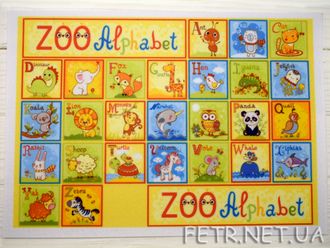 Фетр с принтом &quot;ZOOalphabet&quot; 20х30 см