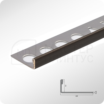 Профиль для плитки из нержавеющей стали 10 мм. NEEXY PVS93-07 ANTB-L Антик браш темный