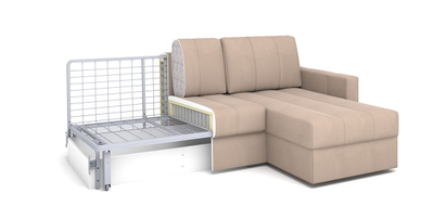 ДВУСПАЛЬНЫЙ СТИЛЬНЫЙ СОВРЕМЕННЫЙ ПРУЖИННЫЙ УГЛОВОЙ ДИВАН-КРОВАТЬ ДАЛЛАС, МЕТАЛЛОСКЕЛЕТ С МЕХАНИЗМОМ СЕРДЖИО НЕДОРОГО