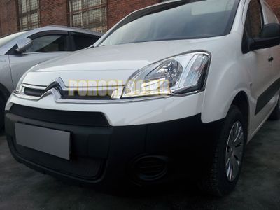 Защита радиатора Citroen Berlingo 2013- рестайлинг (2 части) black