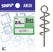 Пружинки для офсетных крючков AKKOI SNAP (9шт), SL02 / 4 мм