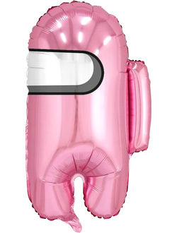 Шар (26''/66 см) Фигура, Космонавтик, Игра среди нас, Розовый, 1 шт.