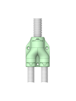 Тройник для гофры D20 - D16+16 Чёрный