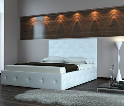 Кровать  двуспальная, MyCloud Легенда с подъемным механизмом, бельевым ящиком, мягкое изголовье, спинка ромбы