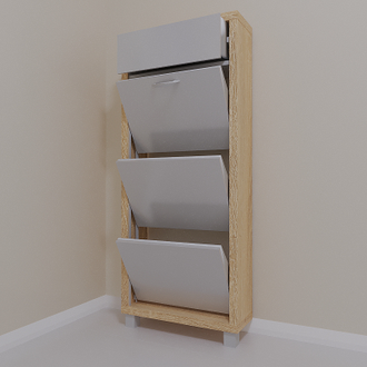 Обувница Айрон-3 Плюс (фасад стекло Белое)