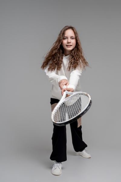 Брюки с накладными карманами из мешковины