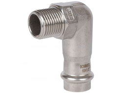 Угольник-переходник ROMMER ВПр-НР, 18х1/2, из нержавеющей стали прессовой