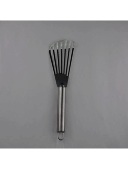 Лопатка 25 см. изогнутая, рабочая часть 13*6,5 см, нержавеющая сталь, узкая, перфорированная