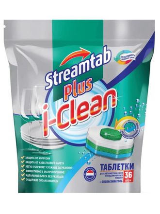 Таблетки для автоматических посудомоечных машин I-CLEAN "Streamtab Plus", 36 шт