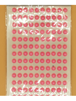 Стикеры для творчества,  полубусины, 8 мм, цвет розовый