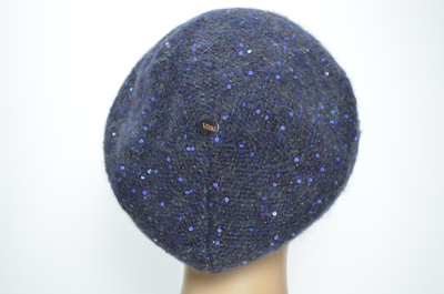 Кепка Италия Vizio Collezione зимняя синего цвета с пайетками