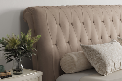 Кровать двуспальная MyCloud Бордо с подъемным механизмом, бельевым ящиком, мягкое изголовье