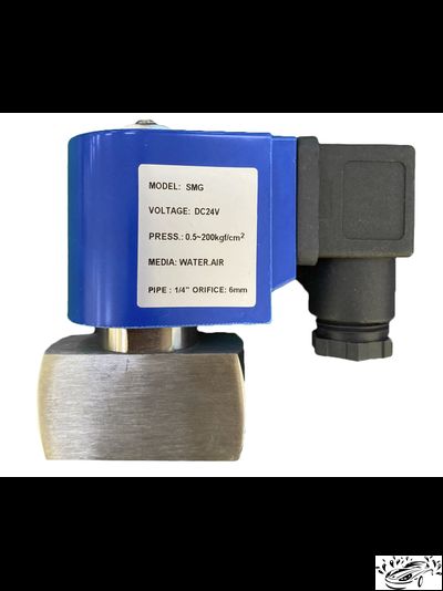 Электромагнитный клапан, 0-200 Bar,1/4, нормально закрытый, нерж, 24V
