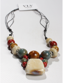 Колье "Керамические бусины 8"