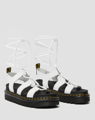 Dr. Martens NARTILLA WOMEN'S LEATHER GLADIATOR SANDALS белые