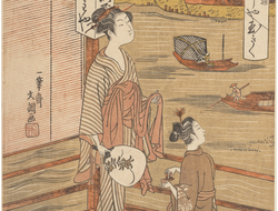 Картина обогреватель, репродукция японской живописи две женщины