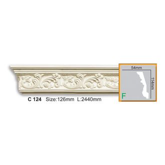 Потолочный карниз с орнаментом из полиуретана (Фабелло Декор) Fabello Decor- C124 (114х54)