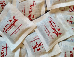 Саше подушечка с кантом с печатью на ткани