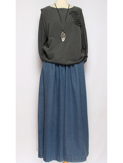 Рубашка "Вельвет  роза" графит до р.54