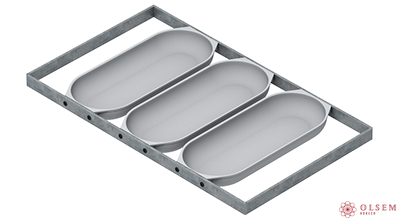 Форма хлебная Батонница 3Л(250 х 105 х 30 мм) с ручками