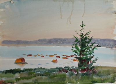 "Гроза" бумага гуашь Мелков А. С. 1944 год