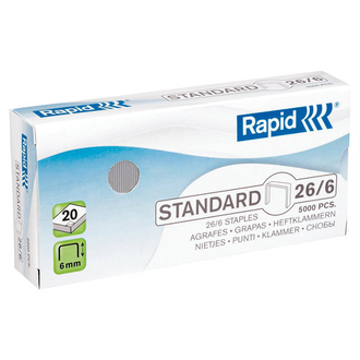 Скобы для степлера RAPID "Standard", №24/6, 1000 штук, до 20 листов, 24855600