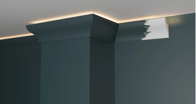 Потолочный плинтус для подсветки DECOR-DIZAYN DD506, из дюрополимера, под покраску, ударопрочный, 2 метра.