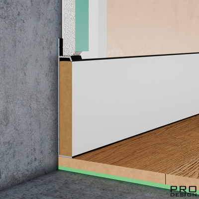 Плинтус скрытого монтажа PRO DESIGN Universal 235 черный Муар RAL 9005