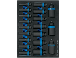 Набор ударных глубоких торцевых головок 1/2", шестигранные, 10-36 мм, ложемент, 19 предметов KING TONY 9-4419MPV